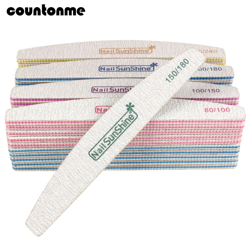 Lixas de Unha para Manicure Amortecedor do Unha Lixa 150 240 320 Grit Lavável Bloco Colorido Limão Dupla Face 100pcs 80 - 100 2 Lavável bloco Amortecedor do prego Colorido limão Dupla face