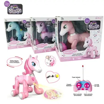 

Hot Sale Pony Toy Projection Toy Remote Control Pony With Light Music Touch Sensor Puzzle Remote Control Toy