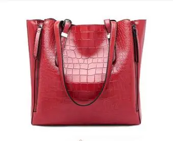 Модные женские сумки с узором, Сумки из натуральной кожи для женщин, женские сумки-мессенджеры, повседневные женские сумки через плечо из крокодиловой кожи N415 - Цвет: red