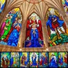 Retro Church Painting Art Window Privacy Film Stained Glass Home Window Stickers Self-adhesive Vinyl Static Anti Uv Glass Film ► Photo 2/6