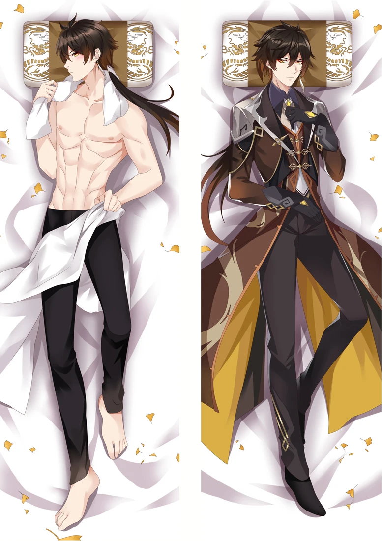 anime jogo dakimakura genshin impacto bonito kaeya xiao zhongli hutao fronha abraçando corpo travesseiro capa otaku presentes