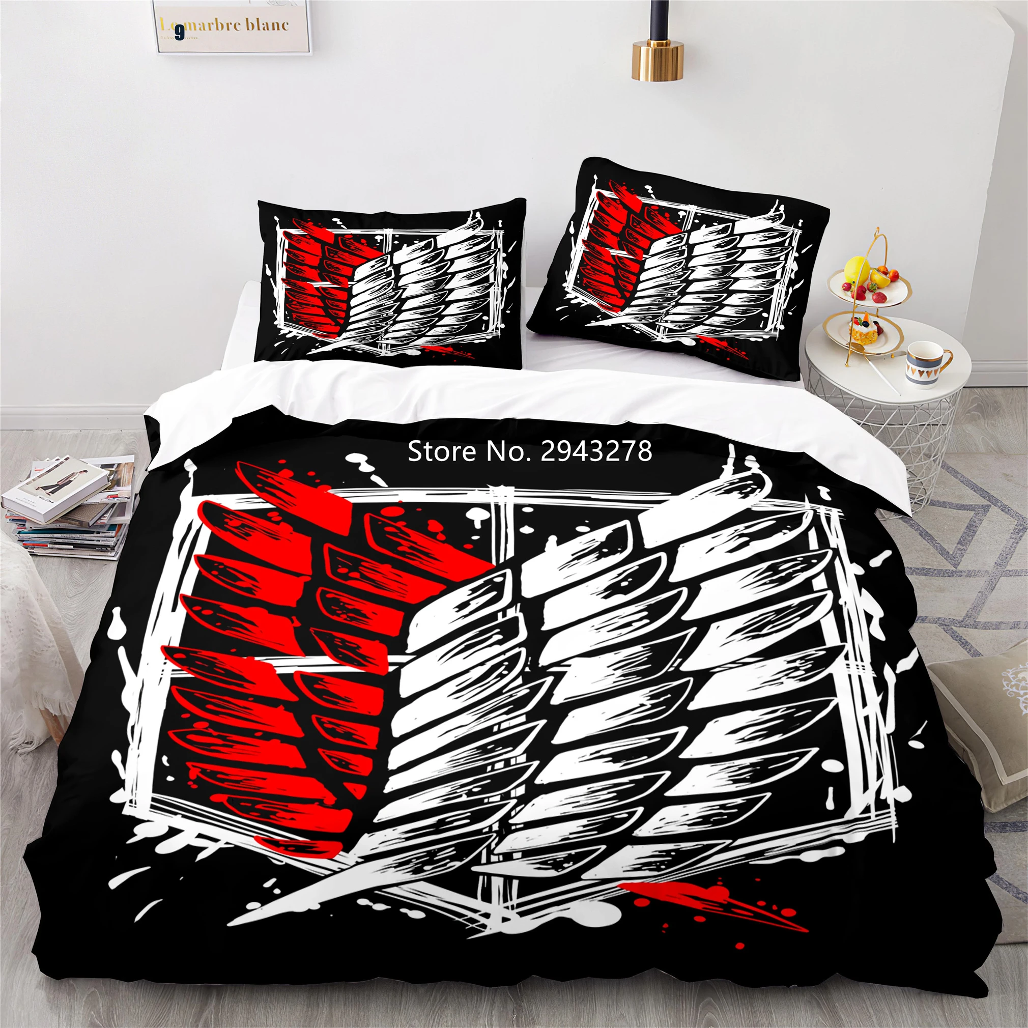Movie Strike Giant Series Patterned Duvet Quilt Cover Pillowcase Bedding Set Teen Adult Bedroom Deluxe Decor Home Textile