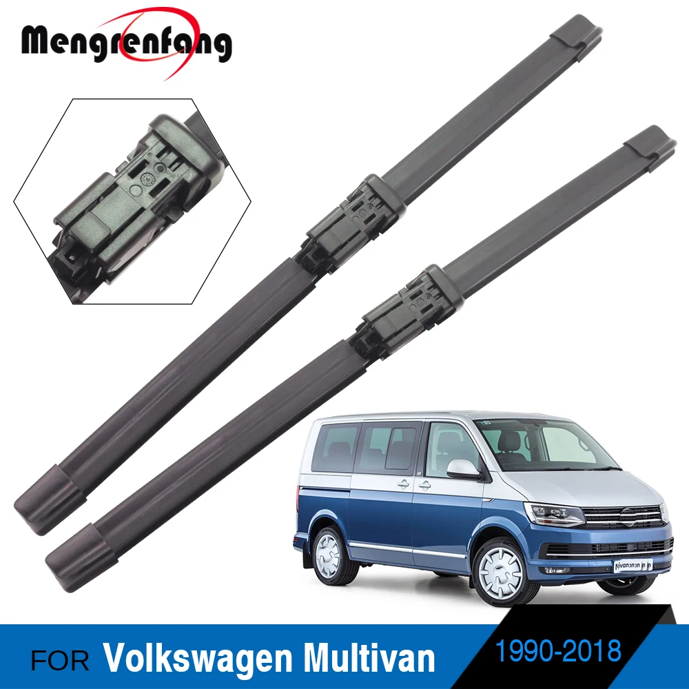Для Volkswagen Multivan автомобильный передний стеклоочиститель Мягкие резиновые стеклоочистители J крюк и штырь сбоку и кнопочные ручки 1990
