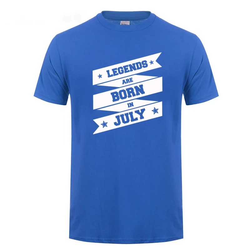 Father's Day Present Legends Are Born In July T Shirt Funny Birthday Gift For Men Daddy Father Husband Boyfriend Grandpa T-Shirt | Мужская