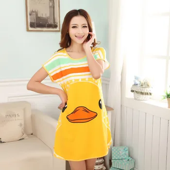 

fashion Cartoon Women Nightgown Plus Size Lounge Animals Women's Sleepwear Summer Cool Short Sleeve Dress Loose Sleepshirt