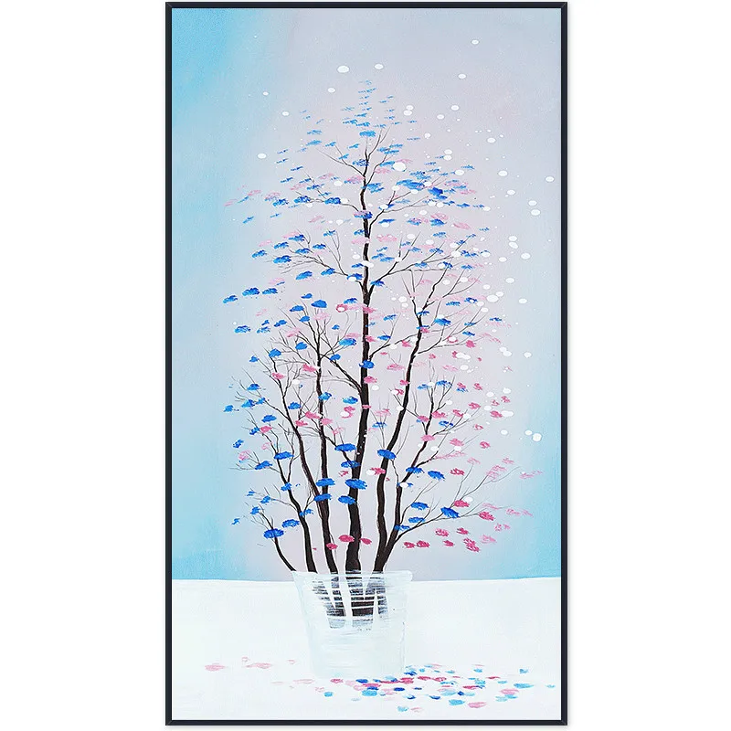 

Hand Painted Nordic Decorative Painting Vertical Version Modern Simple Wall Painting wall decor wall art peony picture art