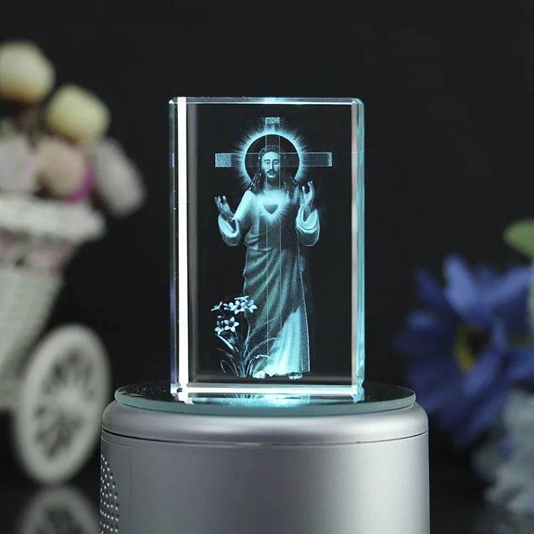 Crystal Jesus Interior Carving Christian Gifts Holy Family Office Creative Ornament Crystal Art Catholicism Artwork Customized