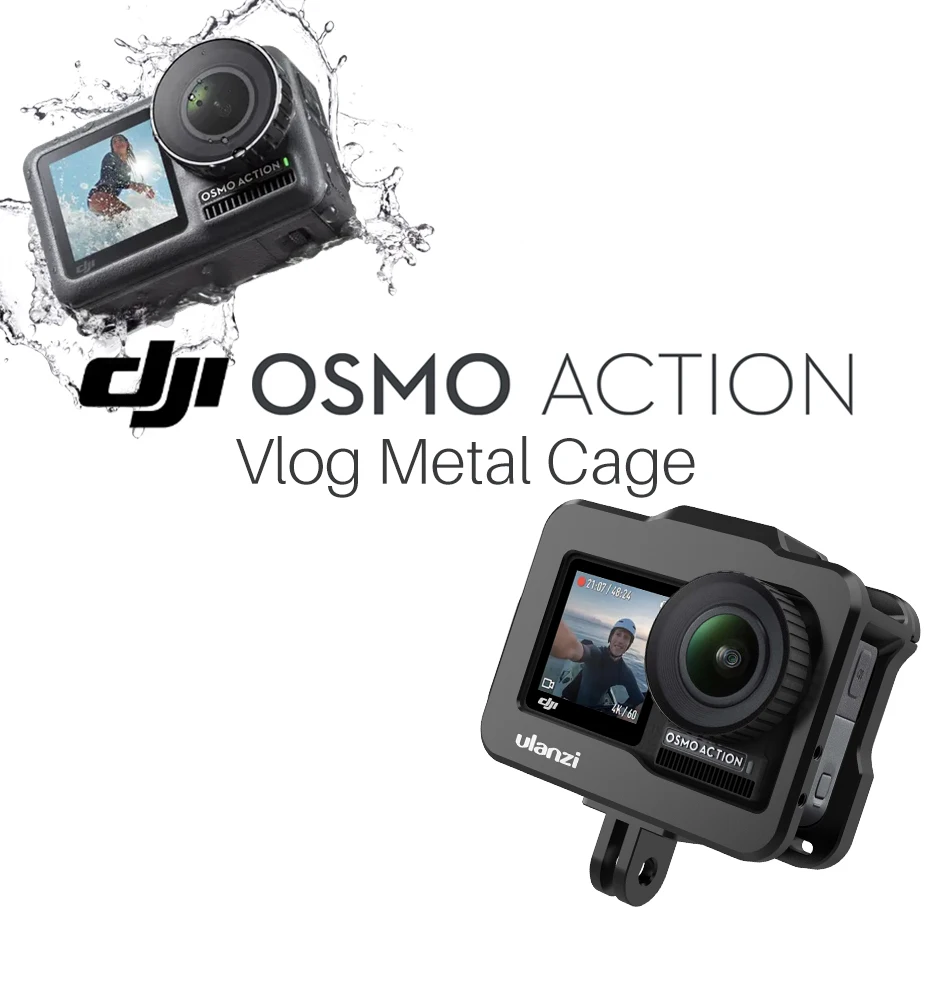 Для Dji экшн-камеры металлическая клетка Vlog камера защитный чехол анти-капля пылезащитный чехол для камеры