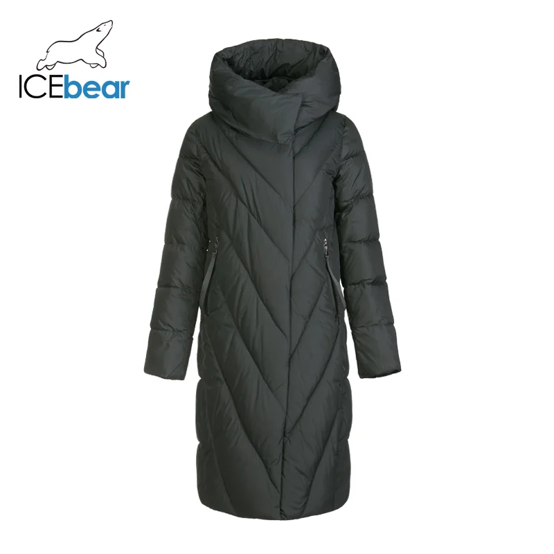 ICEbear зимний длинный женский пуховик модная теплая Женская куртка Брендовая женская одежда GWD19149I