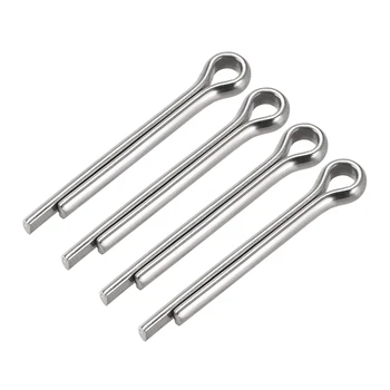 

uxcell 4Pcs Split Cotter Pin - 6mm x 45mm 304 Stainless Steel 2-Prongs Silver Tone for Home DIY Application