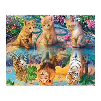 

Pictures By Numbers DIY Painting By Numbers Frameless For Home Decor Digital Painting on Canvas Cat and Lion