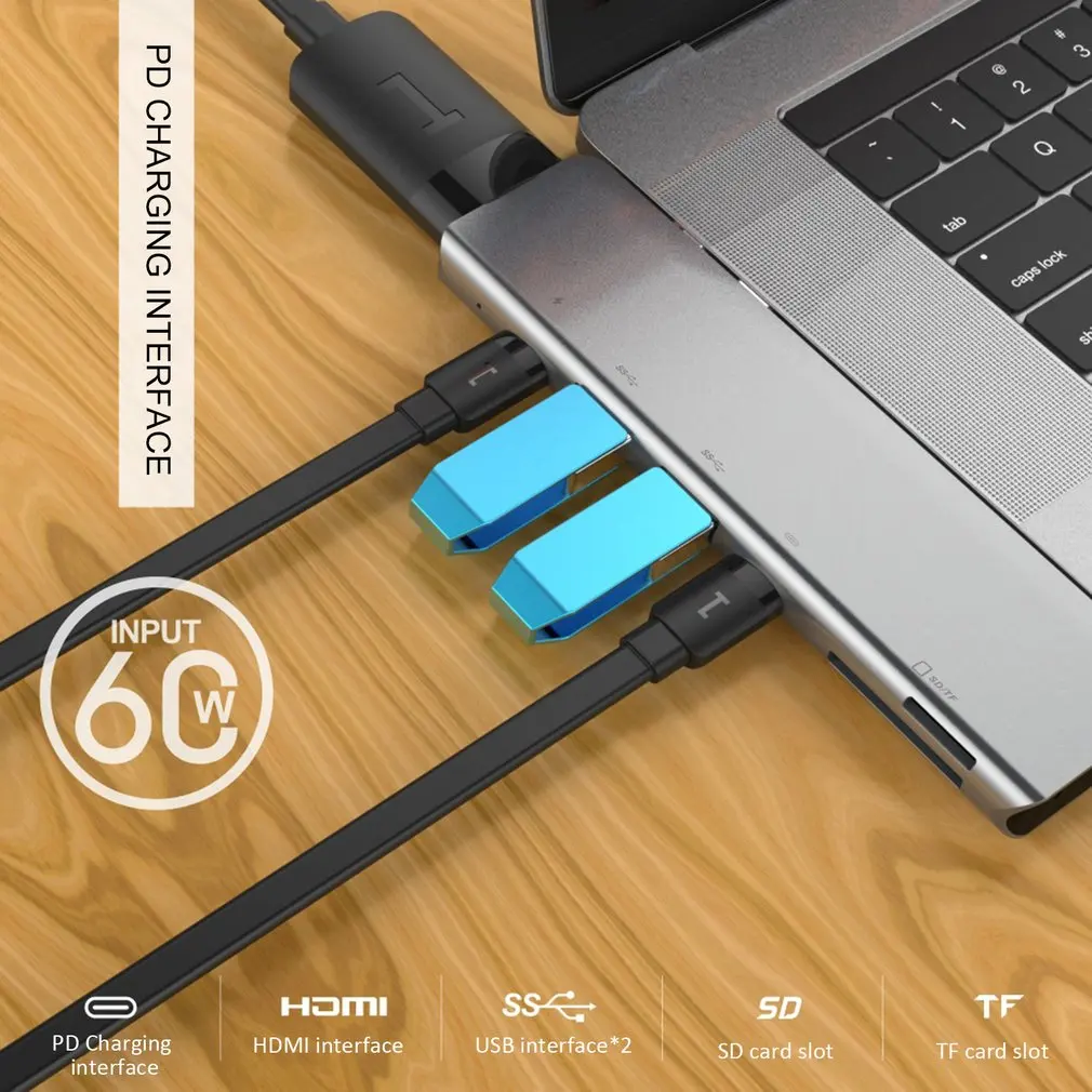 Тип-C концентратор Hdmi разъемом спецификации Usb type-C линия считыватель 7-в-1