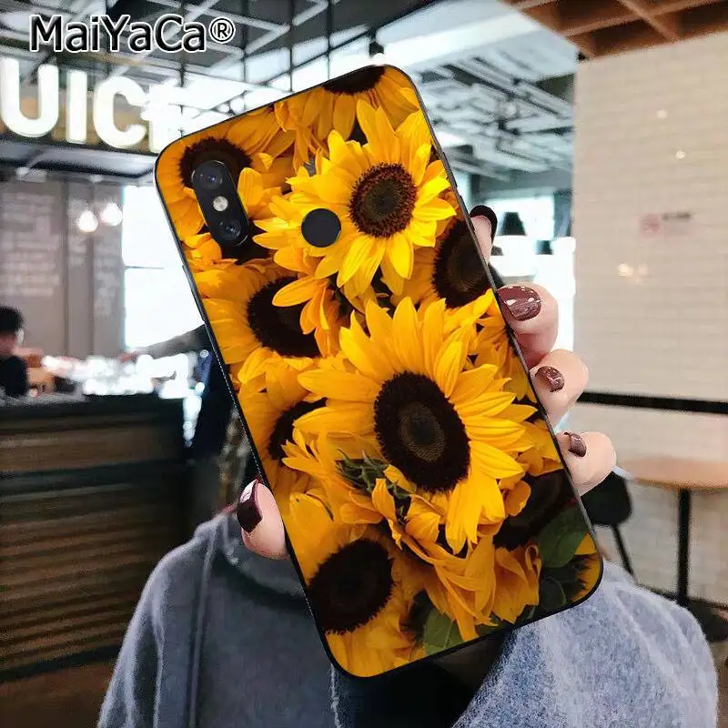 MaiYaCa красивые желтые цветы Подсолнух Собака Мягкий чехол для телефона Xiaomi 8 9 se 5X Redmi 6pro 6A 4X7 5plus note 5 7 6pro - Цвет: A14