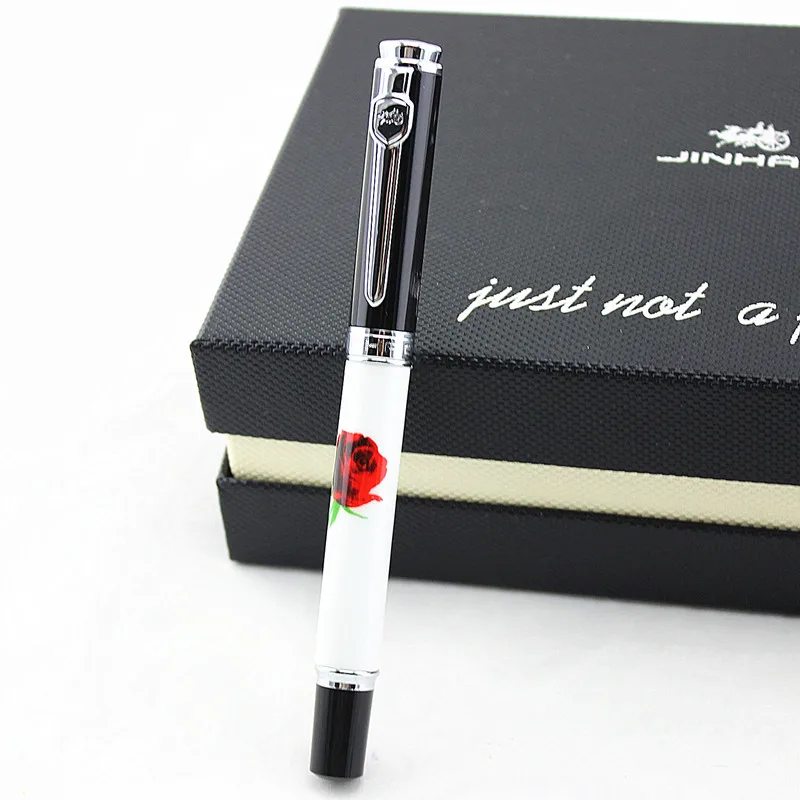 Jinhao 8802 креативная перьевая ручка в китайском стиле с узором в виде птиц, роскошная брендовая металлическая чернильная ручка для школы и офиса - Цвет: A
