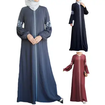 

Women Flower Embroidery Ethnic Patchwork Long Sleeve Muslim Maxi Dress Kaftan Muslim Maxi Dress Kaftan Muslim Maxi Dress Kaftan