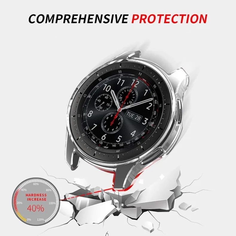 Чехол для samsung Galaxy Watch 46 мм 42 мм gear S3 frontier case galss bumper мягкие Смарт-часы Аксессуары покрытие защитная оболочка