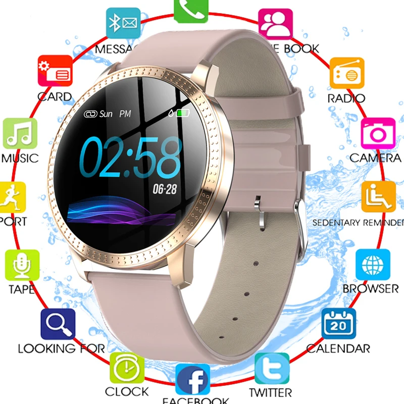 

Female Fitness Smart Watch Women IP67 Waterproof Sports for Iphone Smartwatch Running Reloj Heart Rate Monitor Blood Pressure