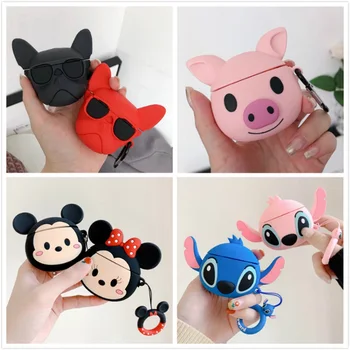 

3D Earphone Case For Airpods Pro Case Silicone Pig Dog Cartoon Headphone/Earpods Cover For Apple Air pods Pro 3 Case Keychain