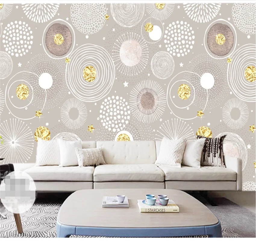 XUESU New Chinese style beautiful flower round abstract background wall decoration painting custom 3d wallpaper