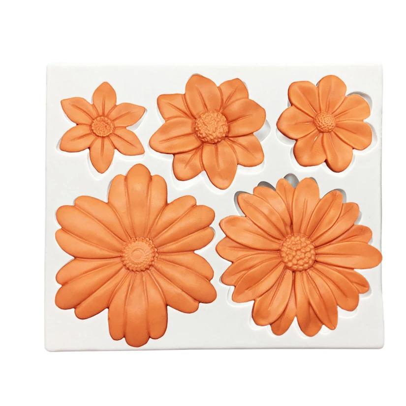 Sonnenblume Gänseblümchen Silikonform Sugarcraft Schokolade Cupcake Backform Fondant Kuchen Dekorieren Werkzeuge – Detail 2