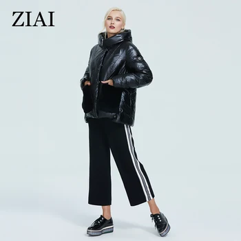 

ZIAI 2020 Winter Coat Women short Black with Hooded and big fur Pockets warm Classic Parka Windproof Jackets ladies hot ZR-9231