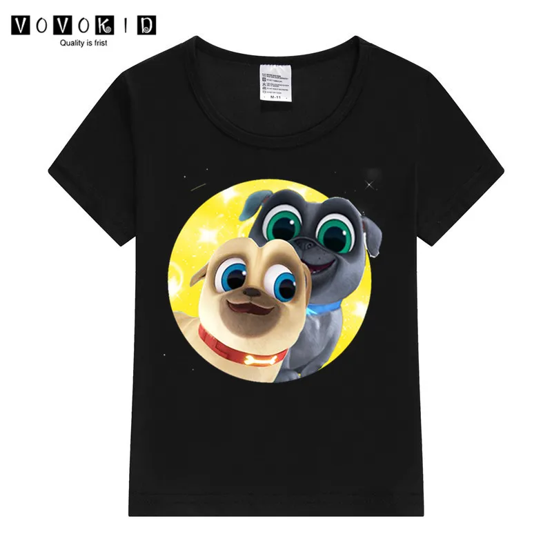 Забавная футболка для маленьких девочек и мальчиков с принтом щенков и щенков, с героями мультфильмов Детская летняя футболка, рубашка на