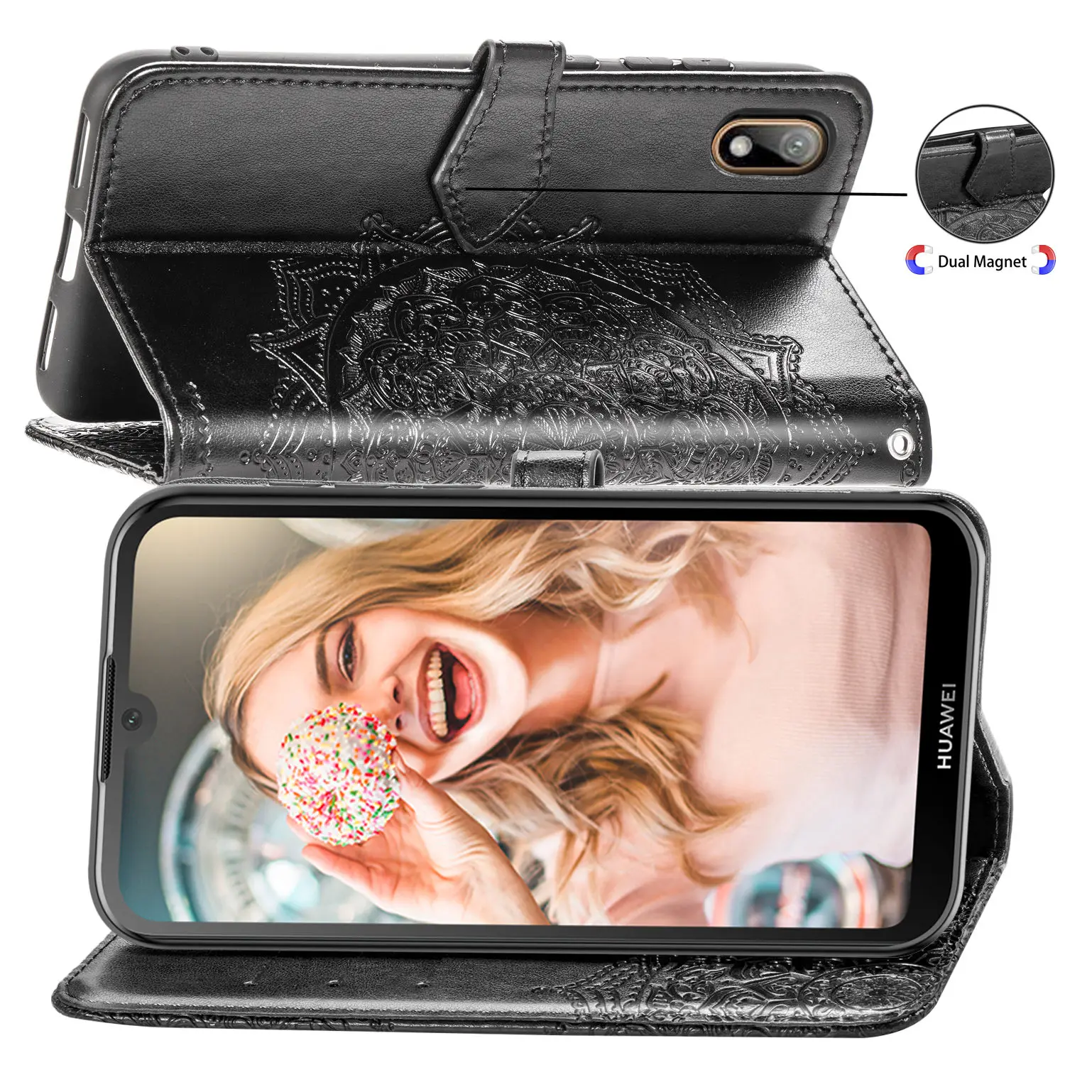 Кожаный чехол для huawei Y5 Y6 Y7 Y9 Prime Pro Y3 Чехол-книжка для huawei Y 5 3 6 7 9 Prime чехол-кошелек Funda сумка
