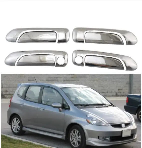 Для Honda Fit Jazz 2002 2003 2004 2005 2006 2007 Автомобильная дверная ручка чаши крышки ABS хромированные аксессуары наклейки для стайлинга автомобилей