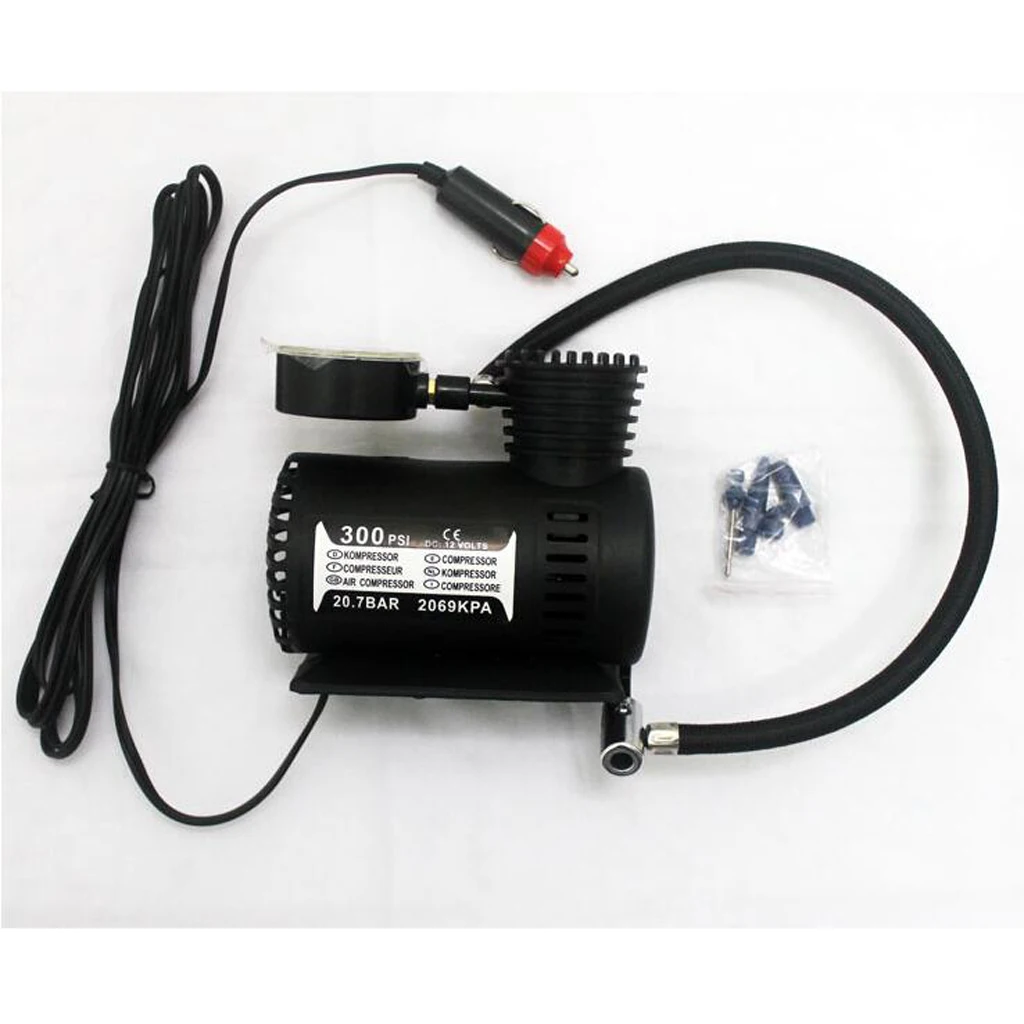 HEAVY DUTY PORTABLE 12V ELECTRIC TYRE INFLATOR 300PSI AIR COMPRESSOR PUMP