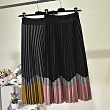 Новинка, Женская длинная Плиссированная юбка, женские клетчатые юбки, подходящие по цвету