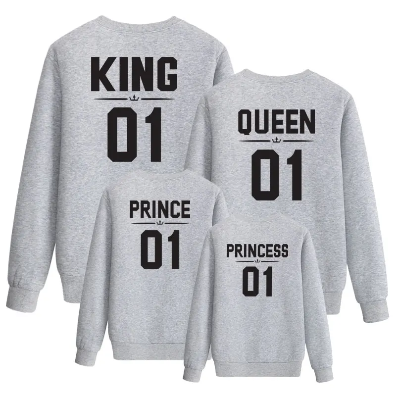 Color 6 King queen 01/Одинаковая одежда для всей семьи хлопковая толстовка с капюшоном для папы, мамы, сына и дочки, модный детский комплект с надписью «Мама и я» для маленьких мальчиков и девочек - Цвет: Color 6