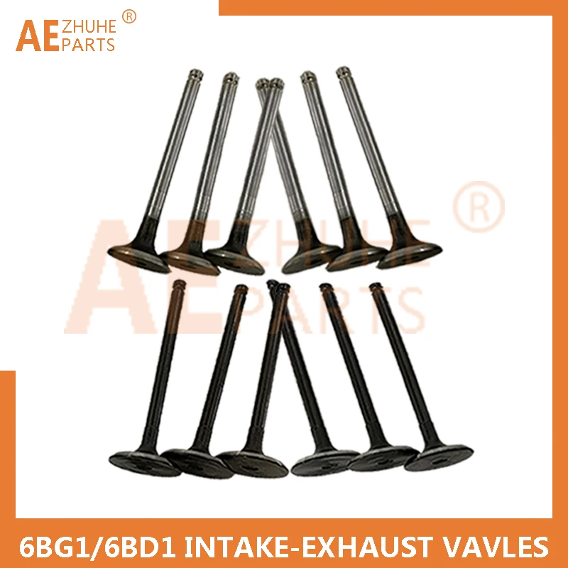 Intake Exhaust Valves Set New Forklift Parts For Isuzu 6BD1 6BG1 Engine Repair Parts 8-97028706-0 1-12551139-0
