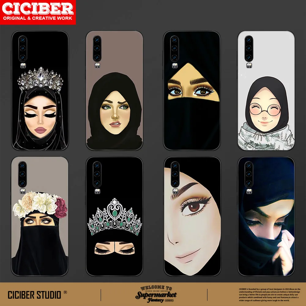 

Islamic girl Case for Huawei P40 P30 P20 Pro Lite Mate 30 40 20 Lite Pro Honor 30 20 10 9X Pro Lite P Smart 2020 TPU Cover Capa