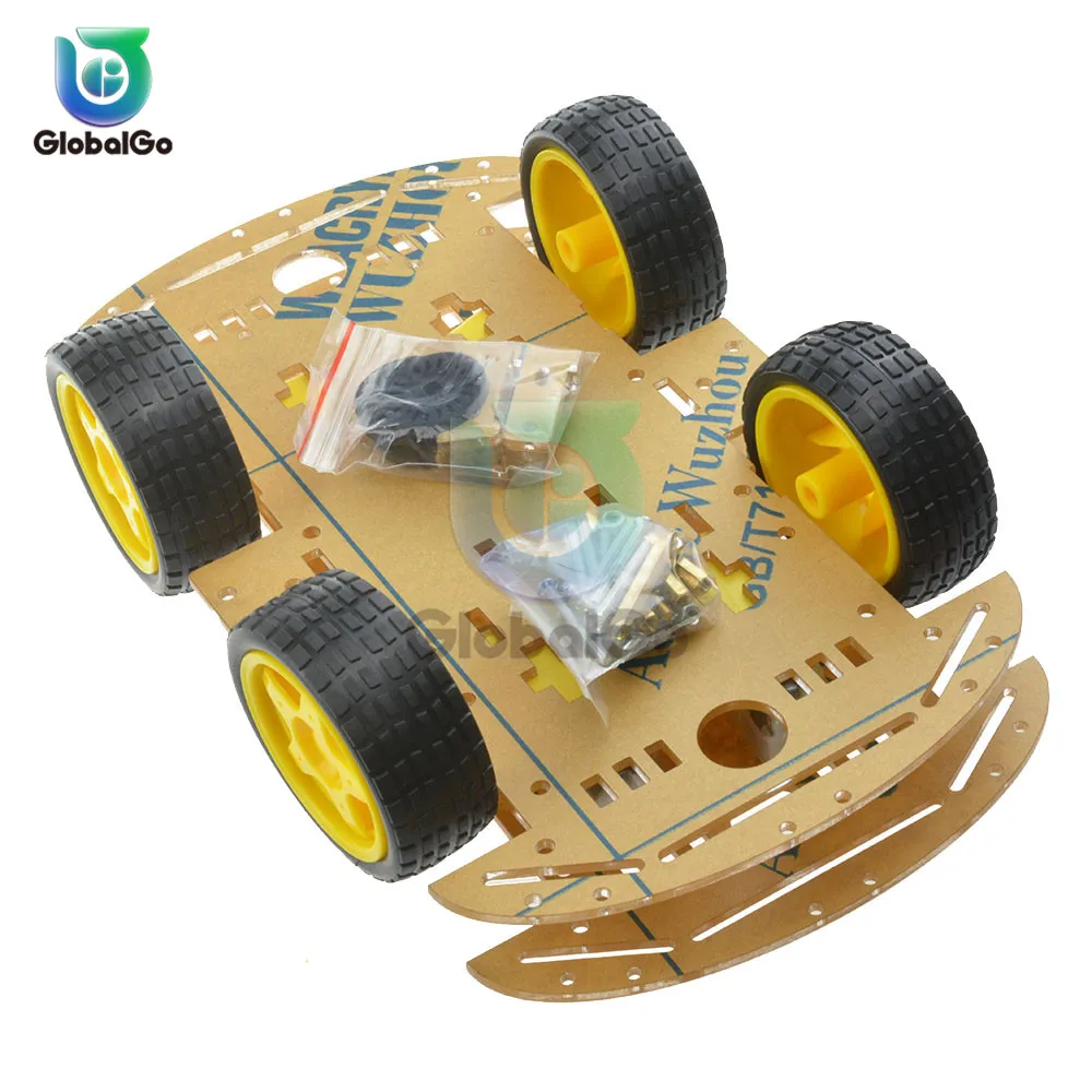 1 комплект мини робот умный автомобиль шасси детали набора DIY 4WD внедорожный автомобиль игрушки для детей