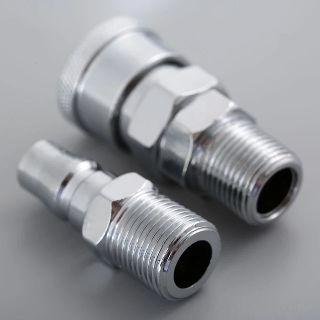 4 pc 1/4Inch BSP Air Line Hose Fittings Quick Release Coupler Bayonet  Connectors Male Female 