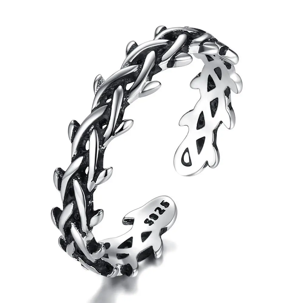 Reticulate Vintage Opening Rings for Women Girls Braided Silver Plated Twisted Rope Retro Antique Style Ring Gift AH100-5 | Украшения и