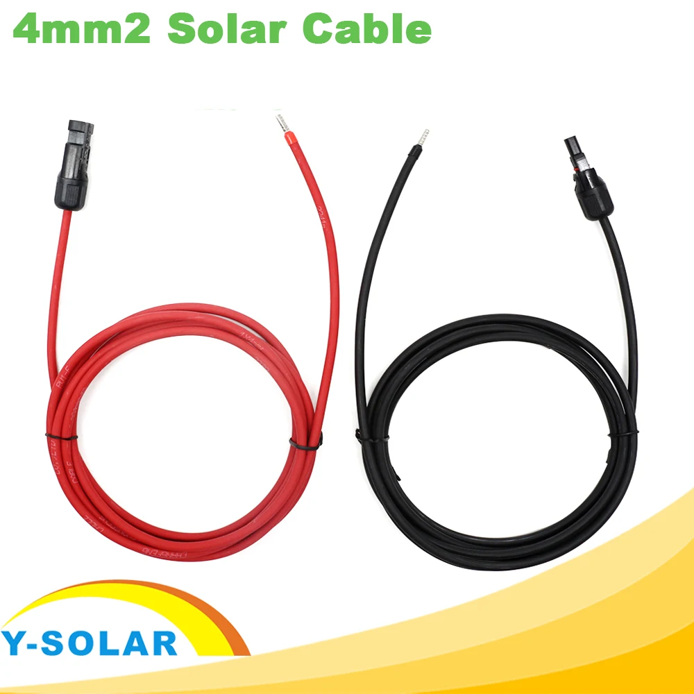 

4mm2 Black And Red Solar Extension Cable 15m 20m Solar Panel Wire with PV Female Male Connector Solar Panel Adaptor Kit Tool