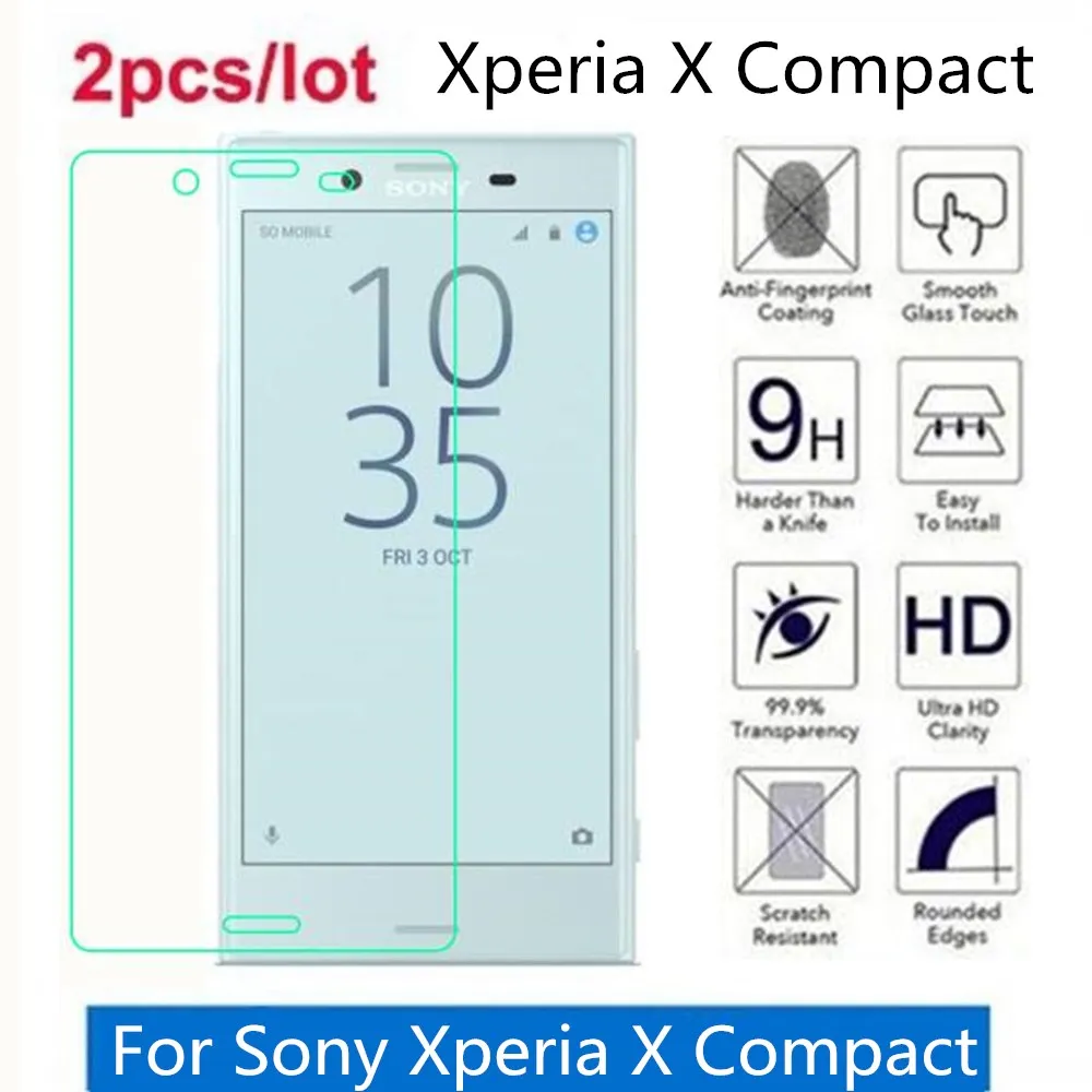 Закаленное стекло для sony Xperia X Compact 2.5D Премиум Защитная пленка экрана на Compact/X Mini