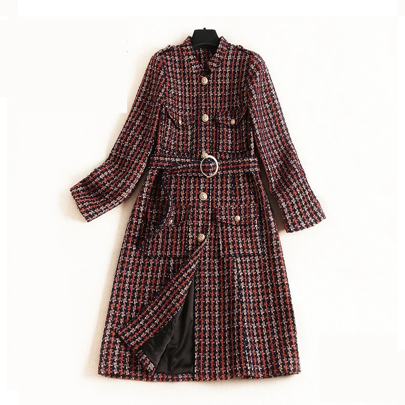 Vrouwen Wollen Plaid Jas Nieuwe Mode Lange Wollen Jas Slim Soort Vrouwelijke Winter Wol Jassen Vrouwen Wollen Plaid Jas Nieuwe Mode Lange Wollen Jas Slim Soort Vrouwelijke Winter Wol Jassen