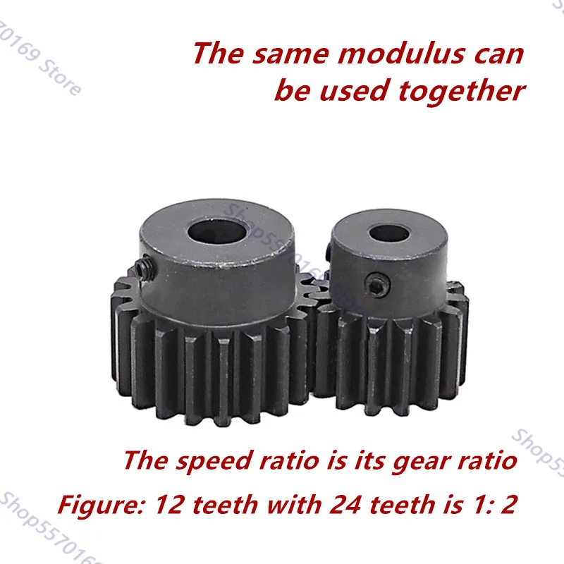 Spur Gear pinion Mod 2 M=2 12T 13T 14T 15T Teeth 45# steel positive gear CNC gear rack transmission motor gears 12teeth 1pc