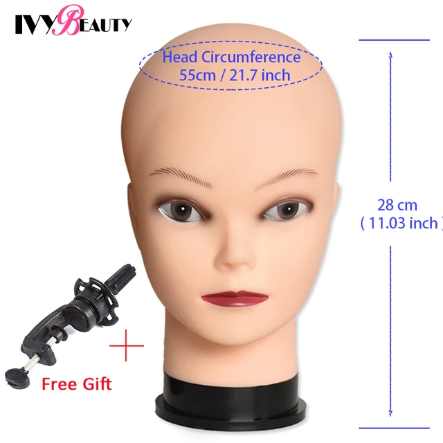 Female Bald Mannequin Head With Stand Cosmetology Practice African Training Manikin Head With Wig Stand Tipod For Mannequin Wigs Head With Clamp