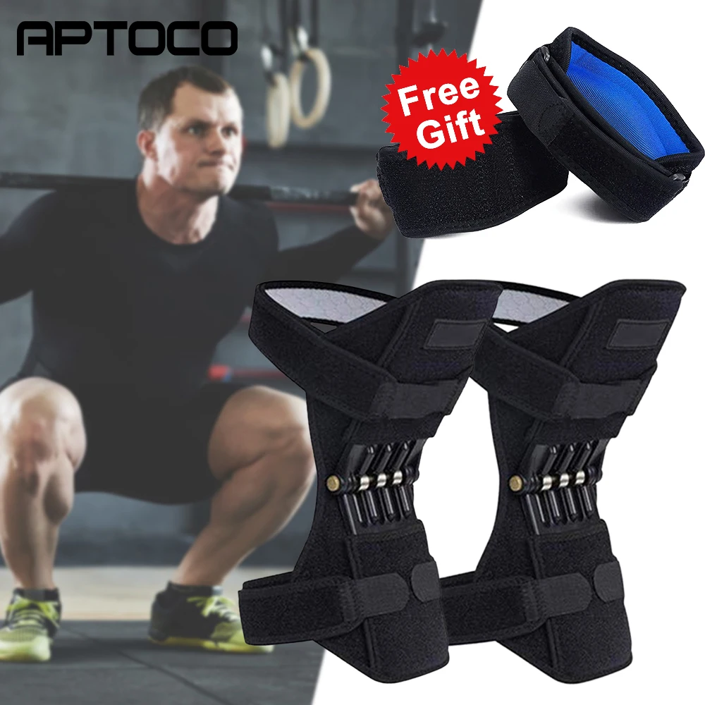 Power e Dom Antiderrapante Joint Apoio Joelheiras Gratuito Cotovelo Poderoso Rebote Primavera Força Joelho Booster 1 Par
