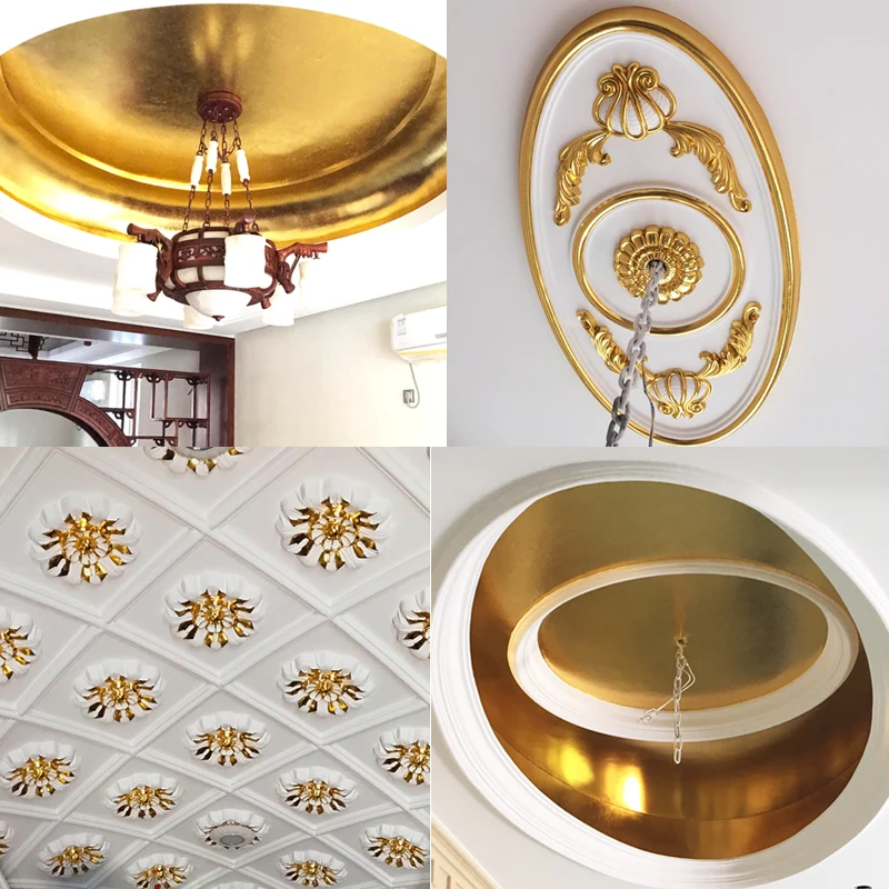 100 Pezzi Foglio Di Lamina D'oro, Foglia Di Rame In Oro Rosa, 14 X 14 Cm Rame Fogli D'Imitazione Foglia D'oro, Carta In Lamina D'oro, Per Pittura, Doratura, Decorazione, Mobili, Unghie (Oro - Foto 7