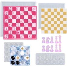 

Chess Silicone Mold Chess Board Epoxy Resin Casting Mould and 3D Chess Pieces Silicone Resin Molds for DIY Crafts Making