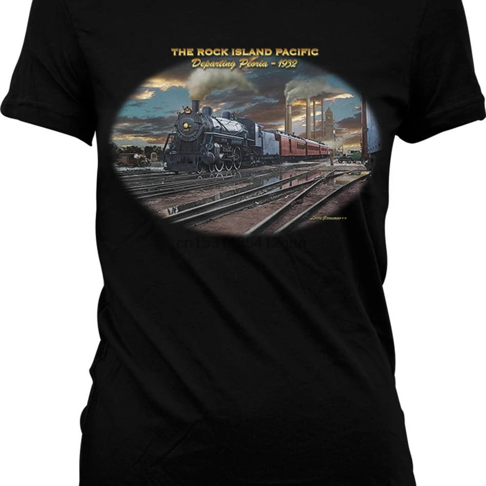 Rock Island Pacific Departing Peoria 1932 Juniors T shirt NOFO_01069 | Мужская одежда