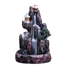 Waterfall Smoke Backflow Incense Holder LED Light Type Hotel Home Decor@LS