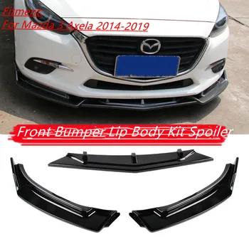 

3pcs/set Car Front Bumper Splitter Lip Spoiler Diffuser Guard Protector Cover For Mazda 3 Axela 2014-2019