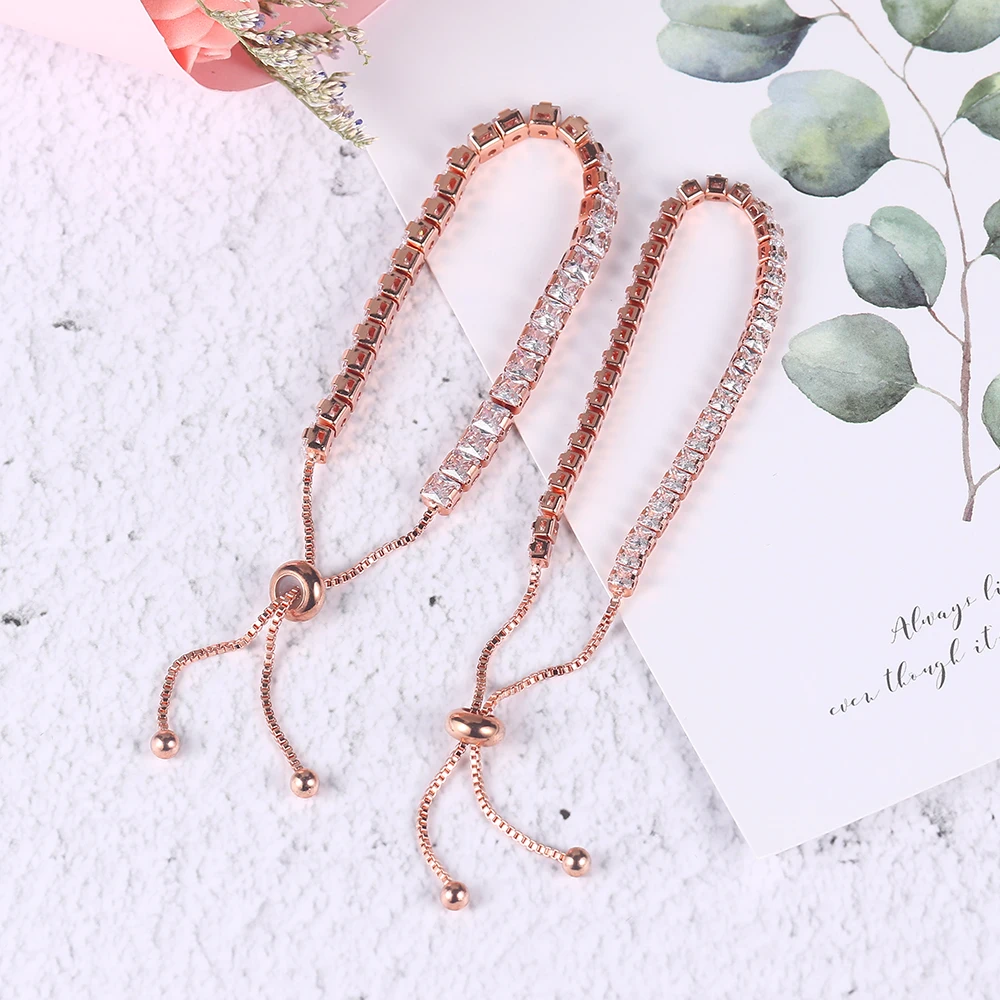 Женские теннисные браслеты ZHOUYANG, простые модные регулируемые браслеты для девочек с кристаллами из циркония, ювелирные изделия, подарки для друзей, H024