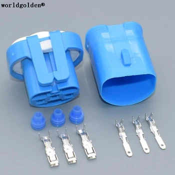 

Worldgolden 3pin Female+Male Adapter HID Bulb Connector Kit For 9004 HB1 9007 HB5 HID Halogen Headlamp Plug Waterproof