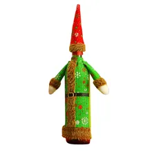 Счастливого Рождества Санта длинная юбка бутылка вина сумка крышка рождественские вечерние рождественское настольное украшение подарочные сумки рождественские декоры